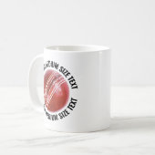 Medium Personalized Text Cricket Ball 11oz. Custom Kaffeetasse (Vorderseite Links)
