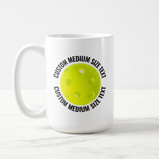 Medium Personalized Text Pickleball 15 oz. Custom Kaffeetasse (Links)