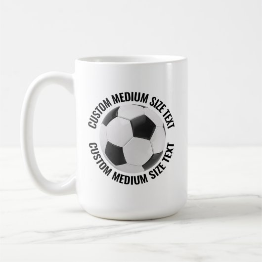 Medium Personalized Text Tennis Ball 15 oz. Custom Kaffeetasse (Links)