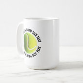 Medium Personalized Text Tennis Ball 15 oz. Custom Kaffeetasse (Vorderseite Links)