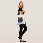 Medium Printed Tote Bag – Eco-Friendly Canvas Shop Tasche (Am Model)