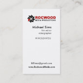 "Medium-Produktions-" Berater, Film-Herausgeber, Visitenkarte (Rückseite)