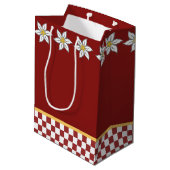 Medium Red Edelweiss Geschenktasche Mittlere Geschenktüte (Rückseite Schrägansicht)