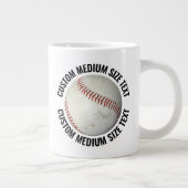 Medium Size Personalized Text Baseball Custom Jumbo-Tasse (Rechts)