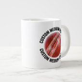 Medium Size Personalized Text Cricket Ball Custom Jumbo-Tasse (Vorderseite Rechts)