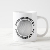 Medium Size Personalized Text Golf Ball Custom Jumbo-Tasse (Rechts)