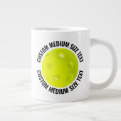 Medium Size Personalized Text Pickleball Custom Jumbo-Tasse (Rechts)