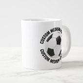 Medium Size Personalized Text Soccer Ball Custom Jumbo-Tasse (Vorderseite Rechts)