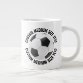 Medium Size Personalized Text Soccer Ball Custom Jumbo-Tasse (Rechts)