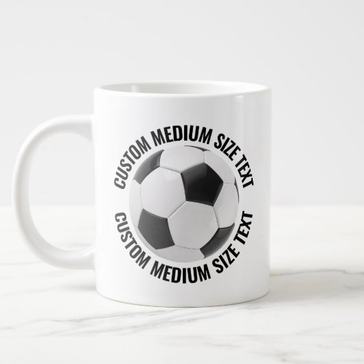 Medium Size Personalized Text Soccer Ball Custom Jumbo-Tasse (Links)