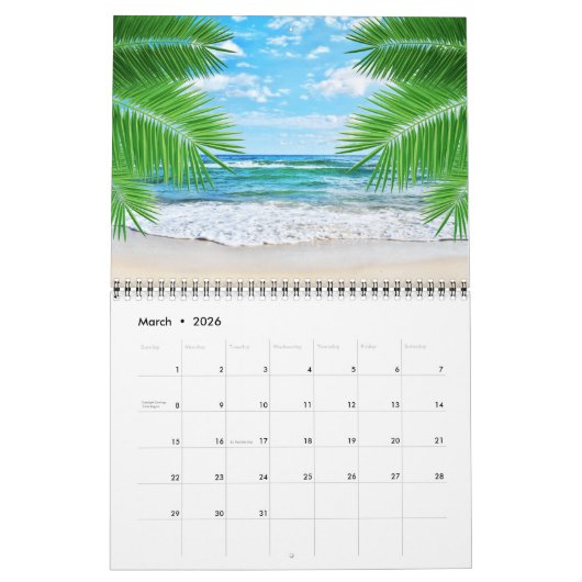 Medium Size Tropics Paradise Calendar Kalender (Mär 2026)
