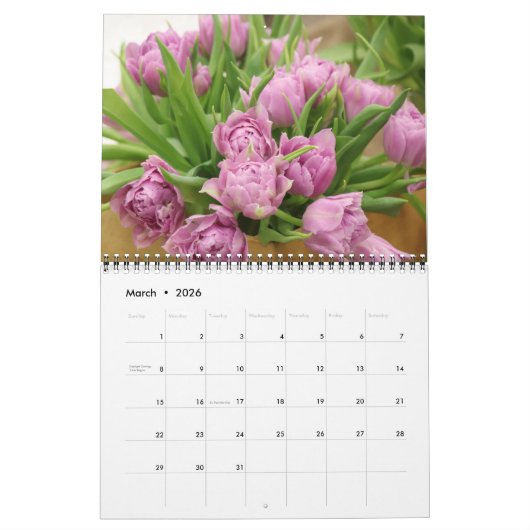 Medium Size Tulips Calendar Kalender (Mär 2026)