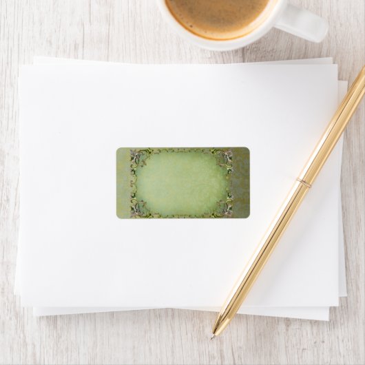 Medium Spring Brocade Horizontal Apothekary Label Adressaufkleber (Insitu)