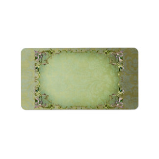 Medium Spring Brocade Horizontal Apothekary Label Adressaufkleber