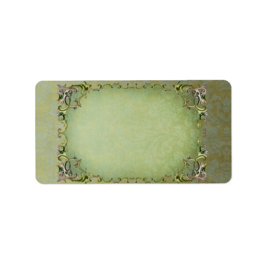 Medium Spring Brocade Horizontal Apothekary Label Adressaufkleber (Vorne)