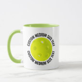 Medium Text LIME Combo 11oz Custom Pickleball wird Tasse (Links)