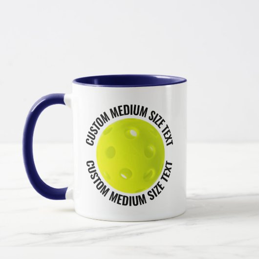 Medium Text NAVY BLAU Combo 11oz Custom Pickleball Tasse (Links)