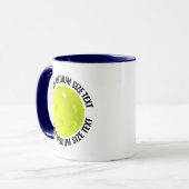 Medium Text NAVY BLAU Combo 11oz Custom Pickleball Tasse (Vorderseite Links)