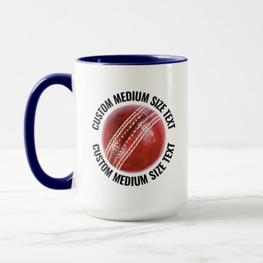 Medium Text NAVY BLAU Combo 15oz Custom Cricket Tasse (Links)