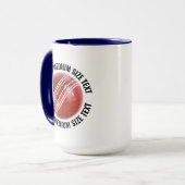 Medium Text NAVY BLAU Combo 15oz Custom Cricket Tasse (Vorderseite Links)
