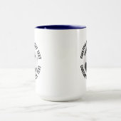 Medium Text NAVY BLAU Combo 15oz Custom Fußball Tasse (Zentrum)