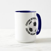 Medium Text NAVY BLAU Combo 15oz Custom Fußball Tasse (VorderseiteRechts)