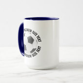 Medium Text NAVY BLAU Combo 15oz Custom Fußball Tasse (Vorderseite Links)