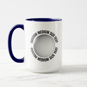 Medium Text NAVY BLAU Combo 15oz Custom Golf Tasse
