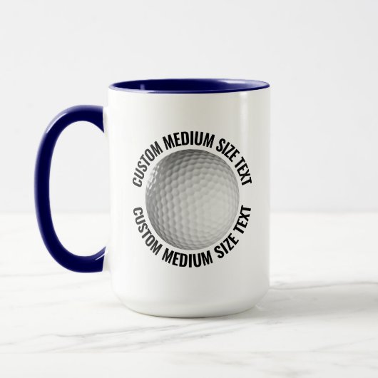 Medium Text NAVY BLAU Combo 15oz Custom Golf Tasse (Links)