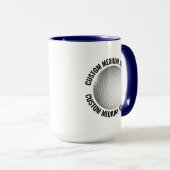 Medium Text NAVY BLAU Combo 15oz Custom Golf Tasse (VorderseiteRechts)