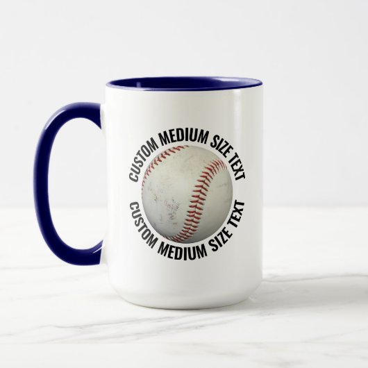 Medium Text NAVY BLAU Kombi 425g Custom Baseball Tasse (Links)