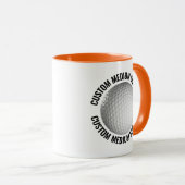 Medium Text ORANGE Combo 11oz Custom Golf Tasse (VorderseiteRechts)