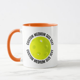 Medium Text ORANGE Combo 11oz Custom Pickleball Tasse