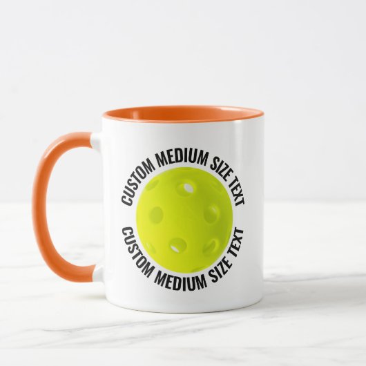 Medium Text ORANGE Combo 11oz Custom Pickleball Tasse (Links)