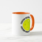 Medium Text ORANGE Combo 11oz Custom Pickleball Tasse (VorderseiteRechts)