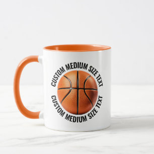 Medium Text ORANGE Combo 11oz Individueller Basket Tasse