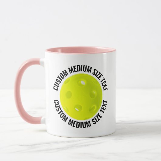 Medium Text PINK Combo 11oz Custom Pickleball Tasse (Links)