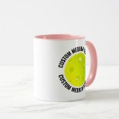 Medium Text PINK Combo 11oz Custom Pickleball Tasse (VorderseiteRechts)