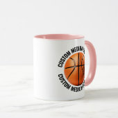 Medium Text PINK Combo 11oz Individueller Basketba Tasse (VorderseiteRechts)