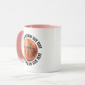 Medium Text PINK Combo 11oz Individueller Basketba Tasse (Vorderseite Links)