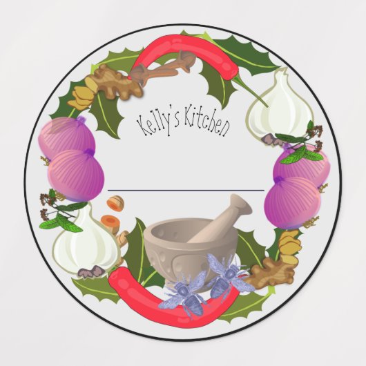 Medium Umlaufsicheres Etikett mit Gemüse (Design 1)