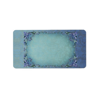 Medium Winter Brocade Horizontal Apothekary Label Adressaufkleber
