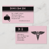 Medizin Arzt Krankenschwester Rosa Visitenkarte (Vorne/Hinten)