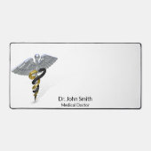 Medizin der Silver Caduceus Black Gold Schreibtischunterlage (Vorderseite)