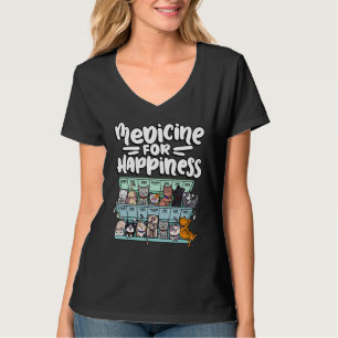 Medizin für Glückspille Box Tiere Katzenrassen T-Shirt