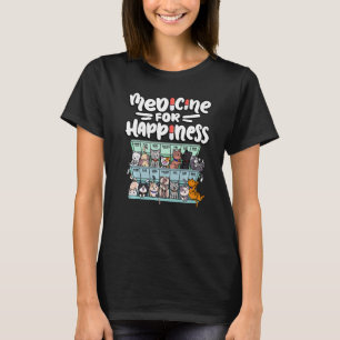 Medizin für Glückspille Box Tiere Katzenrassen T-Shirt