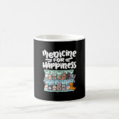 Medizin für Glückspille Katzenkatze Kaffeetasse (Mittel)