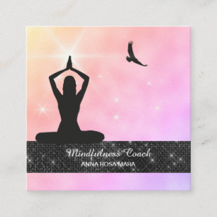 *~* Medizin Glitzer Vogeladler Pastel Yoga Quadratische Visitenkarte