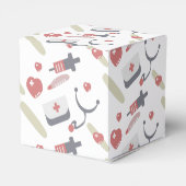 Medizin Graduation Party Nurse Practioner Muster Geschenkschachtel (Rückseite)