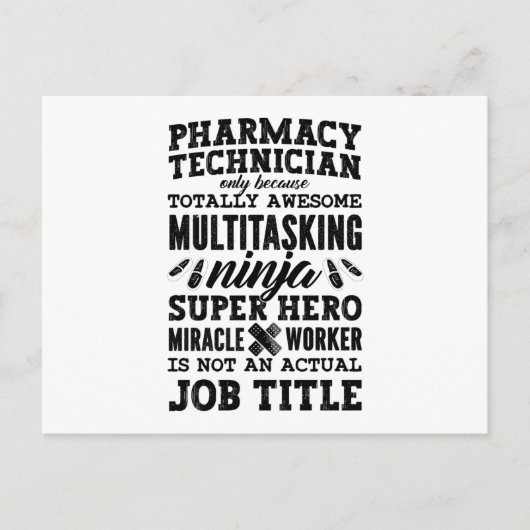 Medizin Held Tech Apotheker Apothekenassistent Postkarte (Vorderseite)